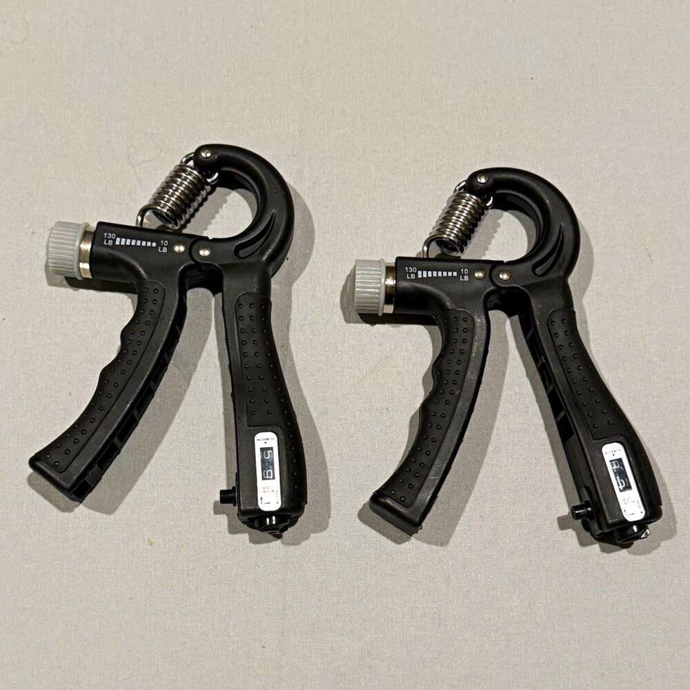 KDG Adjustable Hand Grip Strengthener Grippers w/ Counter Set of 2 Black/Gray